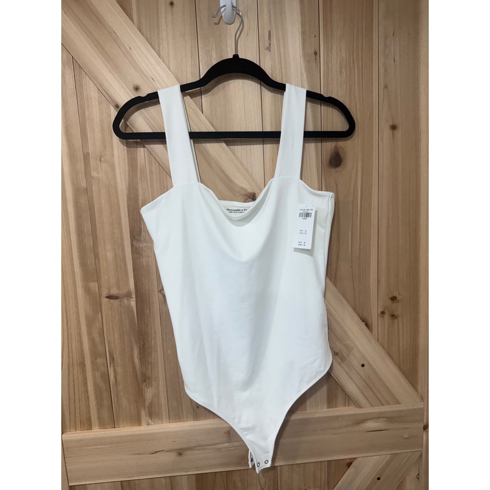 Abercrombie & Fitch Soft AF Collection White Sweetheart Bodysuit Large NWT